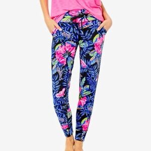 Lilly Pulitzer Luxletic UPF 50+Island Floral Print Golf Jogger Pants M